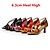Χαμηλού Κόστους Latin Παπούτσια-Γυναικεία Παπούτσια χορού λάτιν Παπούτσια σάλσα Εσωτερικό Πέδιλα Αγκράφα Μονόχρωμη Προσαρμοσμένο τακούνι Πόρπη Μαύρο και Κόκκινο Μαύρο Κόκκινο / Σατέν / Δέρμα