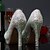 cheap Wedding Shoes-Women&#039;s Spring Summer Fall Winter Leather Wedding Dress Party &amp; Evening Stiletto Heel Crystal Silver