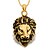 baratos Colares-moda leão animais jóias pingente de ouro 18k homens / p30137 dom mulheres