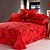 cheap Duvet Covers-Red 100% Cotton Bedclothes 4pcs Bedding Set Queen Size Duvet Cover Set