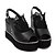 cheap Women&#039;s Sandals-Women&#039;s Shoes Leatherette Wedge Heel Peep Toe Sandals Dress Black / White