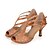 olcso Latin cipők-Női Dance Shoes Elasztikus szövet Latin cipők / Salsa cipők Strasszkő / Csokornyakkendő / Lyukacsos Szandál / Magassarkúk Kúpsarok Személyre szabható Fekete / Barna / Zöld / Teljesítmény / Bőr / EU41