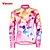 billige Cykelbeklædning til kvinder-TASDAN Women&#039;s Cycling Jersey Long Sleeve Winter Bike Jersey Top with 3 Rear Pockets Mountain Bike MTB Road Bike Cycling Breathable Ultraviolet Resistant Quick Dry Pink Rainbow Polyester Sports