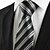 cheap Men&#039;s Accessories-New Striped Grey Black Classic Mens Tie Necktie Wedding Party Holiday Gift #1037