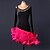 cheap Latin Dancewear-Latin Dance Dresses Performance Spandex / Lace / Organza Ruffles / Crystals / Rhinestones Long Sleeve High Dress