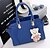 cheap Bag Sets-Women&#039;s Bags PU(Polyurethane) Tote / Shoulder Bag / Bag Set Flower Geometric Fuchsia / Blue / Light gray