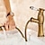 お買い得  浴室・洗面台用水栓金具-バスルームのシンクの蛇口 - Standard アンティーク真鍮 デッキマウント シングルハンドルつの穴Bath Taps