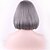 halpa Synteettiset trendikkäät peruukit-Synteettiset peruukit Suora Suora Bob-leikkaus Otsatukalla Peruukki Lyhyt Harmaa Synteettiset hiukset Naisten Keskijakaus Harmaa