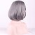 cheap Synthetic Trendy Wigs-Synthetic Wig Straight Straight Bob With Bangs Wig Short Grey Synthetic Hair Women&#039;s Middle Part Bob Gray