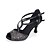 abordables Chaussures de danses latines-Femme Chaussures de danse Tissu élastique Chaussures Latines / Chaussures de Salsa Strass / Ruban / Creuse Sandale / Talon Talon Bobine Personnalisables Noir / Marron / Vert / Utilisation / Cuir