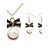 cheap Jewelry Sets-Women European Style Bow Tie Imitation Pearl Necklace Earrings Sets