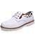 cheap Men&#039;s Oxfords-Men&#039;s Shoes Leather Winter Spring Summer Fall Comfort Flat Heel Lace-up for Casual White Black Brown Blue