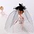 billige Bryllupshodeplagg-tulle rhinestone fjær nett birdcage slør headpiece elegant stil
