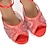 cheap Latin Shoes-Women&#039;s Latin Shoes Salsa Shoes Sandal Heel Rhinestone Buckle Flared Heel Black Red Purple Buckle