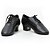 cheap Latin Shoes-Men&#039;s Latin Shoes / Jazz Shoes / Dance Sneakers Leather Flat Chunky Heel Customizable Dance Shoes Black / Performance
