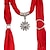 cheap Necklaces-D Exceed ot Sale Bohemia Red Scarf Necklace with Sunflower Tassels Pendant for Women Elegant Scarves