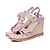 cheap Women&#039;s Sandals-Women&#039;s Summer Wedge Heel Slingback Casual Dress Flower Leatherette White / Purple / Pink