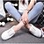 billige Sneakers til kvinner-Dame-Lerret-Flat hæl-KomfortSport-Blå Rosa Hvit Grå