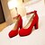 cheap Women&#039;s Heels-Women&#039;s Shoes Leatherette Chunky Heel Heels Heels Wedding / Office &amp; Career / Party &amp; Evening Black / Blue / Red