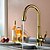 cheap Pullout Spray-Kitchen faucet - Single Handle One Hole Ti-PVD Pull-out / ­Pull-down / Tall / ­High Arc Centerset Antique Kitchen Taps / Brass
