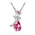 economico Collana-Per donna Cristallo Collane con ciondolo Corpo a pera Solitario faceter Rose Fiore decorativo Donne Di tendenza Argento sterling Zircone cubico Argento Bianco Verde scuro Blu Rosa Lilla Collana