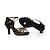 abordables Zapatos de baile latino-Mujer Zapatos de Baile Latino Salón Zapatos de Salsa Baile en línea Rendimiento Interior Profesional Satén Básico Sandalia Hebilla Un Color Hebilla Leopardo Desnudo Negro y Rojo