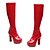 baratos Botas de mulher-Mulheres Salto Robusto Ziper Courino 35.56-40.64 cm / Botas Cano Alto Inverno Vermelho / Branco / Preto