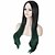 זול פיאות סינטטיות אופנתיות-פאות סינתטיות ישר ישר פאה ארוך ירוק שיער סינטטי בגדי ריקוד נשים ירוק