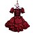 cheap Lolita Dresses-Princess Gothic Lolita Vacation Dress Dress Women&#039;s Girls&#039; Cotton Japanese Cosplay Costumes Plus Size Customized Red Ball Gown Patchwork Puff Balloon Sleeve Short Sleeve Mini