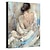 voordelige Olieverfschilderijen-olieverfschilderij moderne mensen terug van een vrouw handgeschilderd doek met uitgestrekte framed