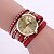 preiswerte Armbanduhren-Damen Armband-Uhr Quartz Armbanduhren für den Alltag Leder Band Analog Blume Modisch Schwarz / Weiß / Blau - Braun Rot Hellblau Ein Jahr Batterielebensdauer / Jinli 377