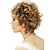 abordables Perruques Synthétiques-les femmes bob bang courtes perruques de cheveux synthétiques ondulés bouclés peluche côté blond résistant à la chaleur