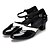cheap Swing Shoes-Women&#039;s Swing Shoes Leatherette Sandal Heel Indoor Buckle Customized Heel Black and White Black and Red 1&quot; - 1 3/4&quot; 2&quot; - 2 3/4&quot; 3&quot; - 3