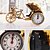 abordables Despertadores-creativa decoración de escritorio de alarma retro rickshaw reloj de la mesilla de plástico