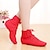 abordables Chaussures de Jazz-Femme Chaussures de Jazz Bottes Deli-pointes Talon Plat Lacet Noir Rouge