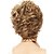 abordables Perruques Synthétiques-les femmes bob bang courtes perruques de cheveux synthétiques ondulés bouclés peluche côté blond résistant à la chaleur