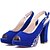 baratos Sandálias de mulher-Mulheres Sapatos Courino Primavera / Verão / Outono Salto Robusto Presilha Preto / Vermelho / Azul