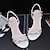 baratos Sandálias de mulher-Feminino Chanel Courino Verão Social Chanel Pedrarias Salto Agulha Branco Rosa claro 5 a 7 cm