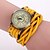 preiswerte Armbanduhren-Damen Modeuhr Quartz Armbanduhren für den Alltag Leder Band Schwarz Weiß Blau Orange Braun Grün