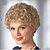 abordables Perruques de déguisement-perruque synthétique bouclée perruque frisée blond court cheveux synthétiques 6 pouces femme blonde