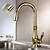 preiswerte Mit ausziehbarer Brause-Kitchen faucet - Single Handle One Hole Ti-PVD Pull-out / ­Pull-down / Tall / ­High Arc Centerset Antique Kitchen Taps / Brass