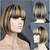 Χαμηλού Κόστους Συνθετικές Trendy Περούκες-Συνθετικές Περούκες Ίσιο Στυλ Χωρίς κάλυμμα Περούκα Γκρίζο Ανάμεικτο Χρώμα Συνθετικά μαλλιά Γυναικεία Πολύχρωμο Περούκα μαύρο Περούκα