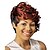 halpa Synteettiset trendikkäät peruukit-Synteettiset peruukit Kihara Tyyli Suojuksettomat Peruukki Punainen viini Synteettiset hiukset Naisten Punainen Peruukki Lyhyt hairjoy musta Wig