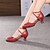 preiswerte Schuhe für Standardtanz und Modern Dance-Damen Schuhe für modern Dance Ballsaal Absätze Schnalle Kubanischer Absatz Schwarz Rot Silber Schnalle / Leder / EU37