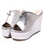 cheap Women&#039;s Sandals-Women&#039;s Shoes Leatherette Summer Wedges / Heels Outdoor / Casual Wedge Heel Silver / Gold