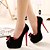 olcso Női magas sarkú cipők-Női Esküvő Buli és este Csokor Tűsarok Gyapjú Fekete Piros