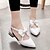 abordables Ballerines femme-Femme Extérieur Casual Eté Noeud Talon Plat Polyuréthane Argent Noir Blanche