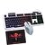 billiga Kombo av mus och tangentbord-regnbåge bakgrundsbelyst multimedia Gaming Keyboard 2400 dpi usb spelmus och pad 3 st en uppsättning