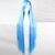 baratos Peruca para Fantasia-Perucas de Cosplay Perucas sintéticas Perucas de Fantasia Liso Reto Corte Assimétrico Peruca Longo Azul Claro Cabelo Sintético Mulheres Riscas Naturais Azul
