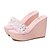 abordables Sandalias de mujer-Mujer Zapatos Semicuero Confort Tacón Cuña Para Blanco Plata Rosa Dorado